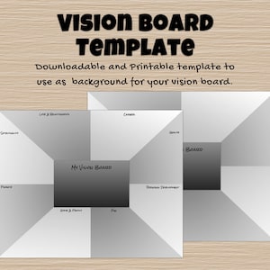Black and White Vision Board Template, druckbares Vision Board Kit, Dream Board Template, Gesetz der Anziehung