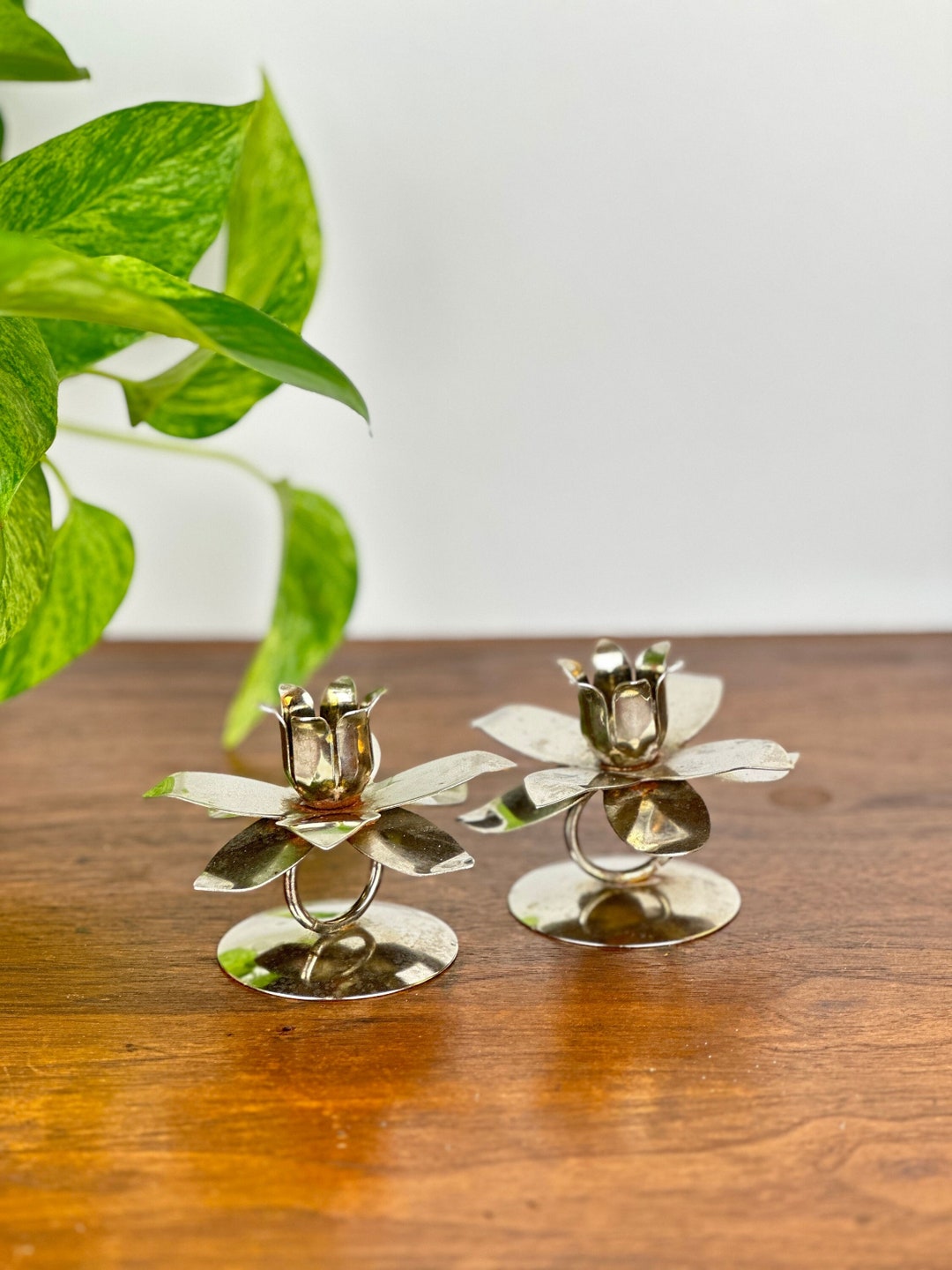 Set of 2 Vintage Candlestick Votives Etsy