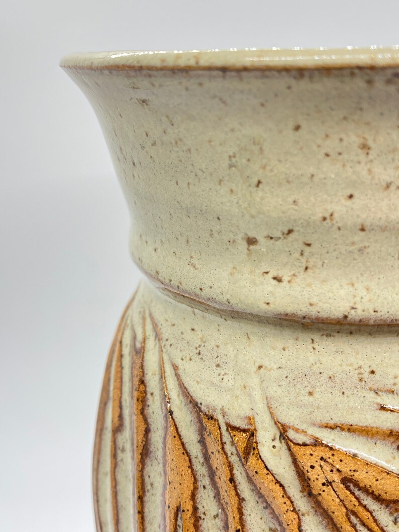 Sage Glaze and Terracotta Vase Tall Neutral Textured Ceramic Vase