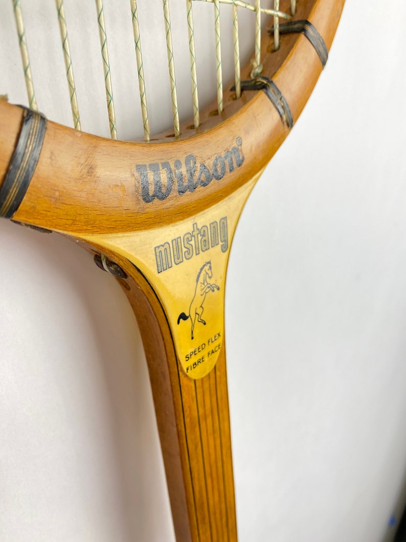 Vintage Wilson  Mustang Wooden Tennis  Racket D cor de mur  