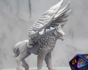 Hippogriff Miniature Model, 3D Resin Print.  Available printed, primered, or painted!