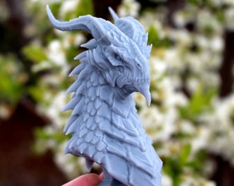 Fantasy Dragon Bust: 4-Inch Resin 3D Print Display