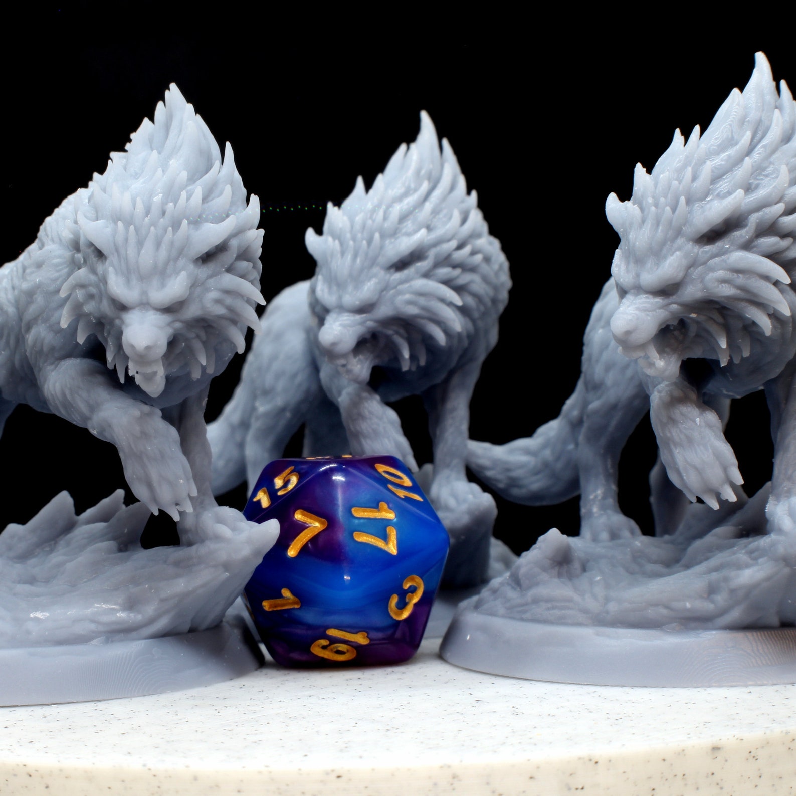 Dire Wolf Miniature. High Quality 3D Resin Print. 50mm 2 | Etsy