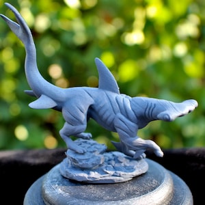 Hammerhead Land Shark miniature model, 3D Printed in Resin.  Available printed, primered, or painted!