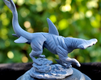 Hammerhead Land Shark miniature model, 3D Printed in Resin.  Available printed, primered, or painted!