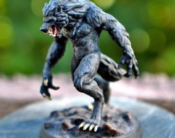 Werewolf Miniature Model, 3D Resin Print.  Available printed, primered, or painted!