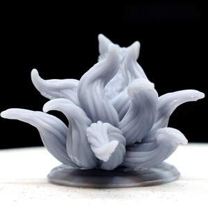 Kitsune 9 Tailed Fox Miniature Model for DnD and TTRPGs, 3D-Printed in Resin image 2