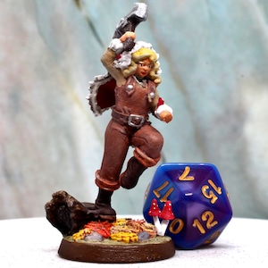 Little Red Riding Hood Miniature Model with Axe.  3D Resin Print.  Available printed, primered, or painted!