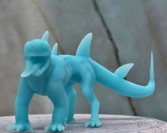 Land Shark Pet Monster Miniature, 3D Printed in Pretty Blue Resin