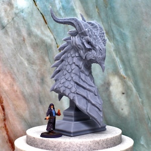 Fantasy Dragon Bust: 6-Inch Resin 3D Print Display