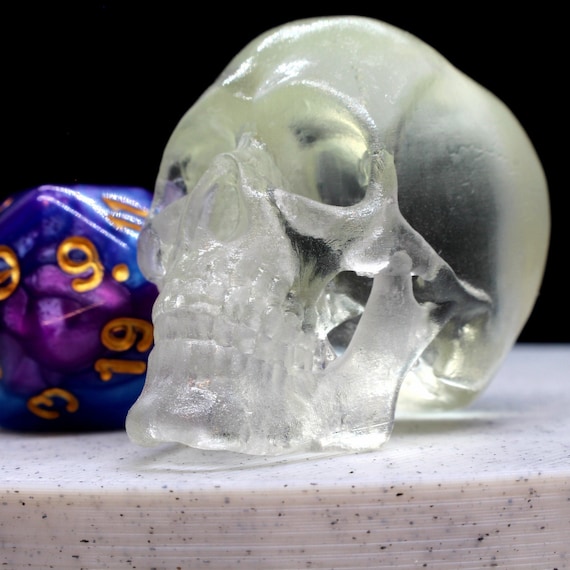 Translucent Skull, High Quality 3D Print, Clear Resin Looks Like Crystal  25mm 1 Inch Wide, 30mm 1.5 Inches Tall 