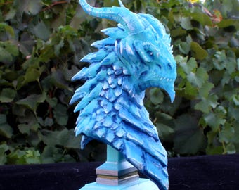 Blue Dragon Bust: 4 Inch Resin 3D Print Display