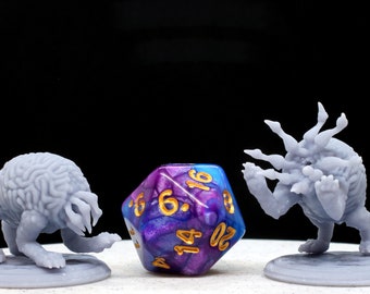 2 Brain Devourer Miniature Models, 3D Resin Prints.  Available printed, primered, or painted!