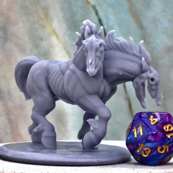 Zombie Death Horse Monster Miniature for TTRPGs, Dnd.  Available printed, primered, or painted!