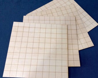 Table Top Game Board Set with Grid, laminated for Dry Erase Markers.