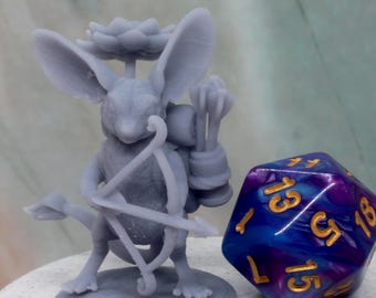 Modèle miniature Mouse Ranger.  Impression 3D en résine pour D&D, jeux de table