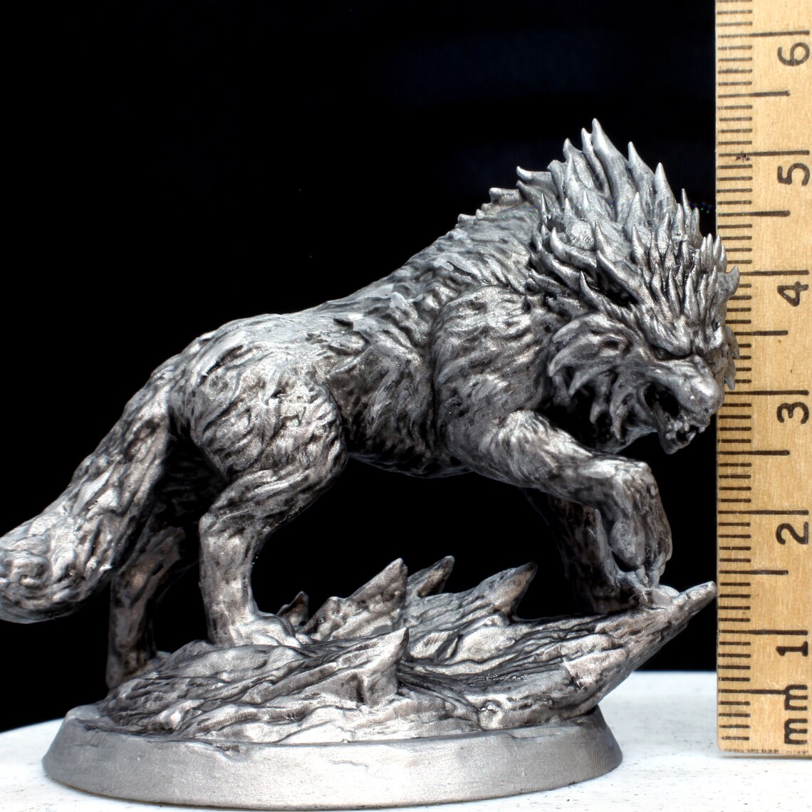 Hand Painted Silver Dire Wolf Miniature Great for Dnd | Etsy