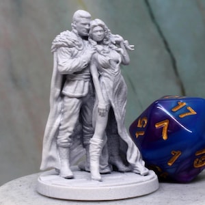 König und Königin Miniatur Modell, 3D-Harzdruck.  Bedruckt, grundiert oder lackiert erhältlich!