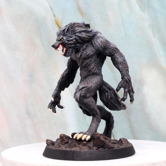 大型狼男フィギュア：75mmスケール3D樹脂プリント - Etsy 日本