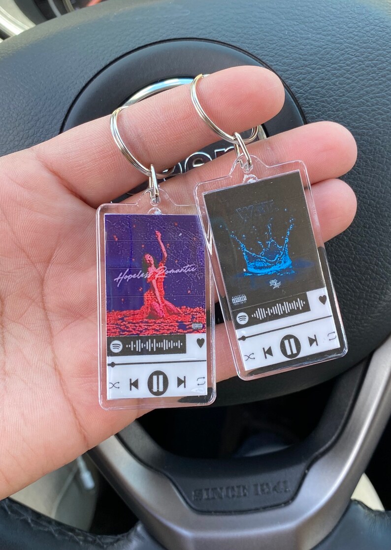 Music Keychain Playlist Keychain Personalized Keychains Etsy