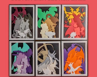 CUSTOM* Single Digimon Evolution line - Paper Art