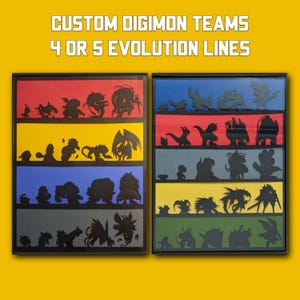 CUSTOM* Digimon Team - Silhouetten - Paper Art