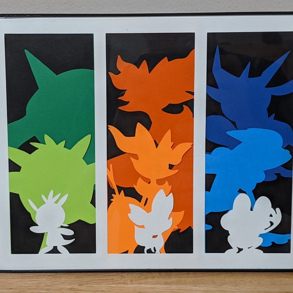 Gen 6 Starters - Pokemon - Paper Art