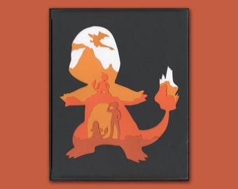 Charmander - Paper Art- Pokemon