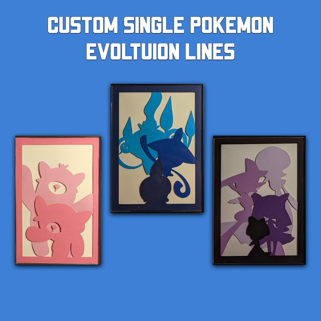 CUSTOM* Single Pokemon Evolution Line - Paper Art - Etsy