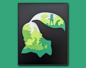 Chikorita - Paper Art- Pokemon