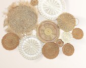 Set of Rattan Wall Decor Plates Boho Wall Hangings