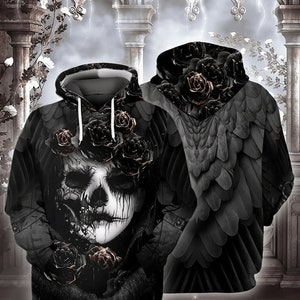 Skull with hoodie best sale
