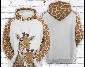 Giraffe Family Sweatshirt Hoodie, Giraffe Hoodie, Giraffe Sweatshirt, Giraffe Pullover, Giraffe Lover Shirt, Animal Sweatshirt, Animal Gift
