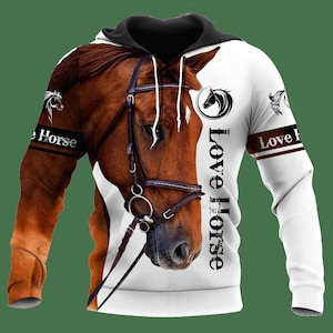 3d horse hoodie cheap