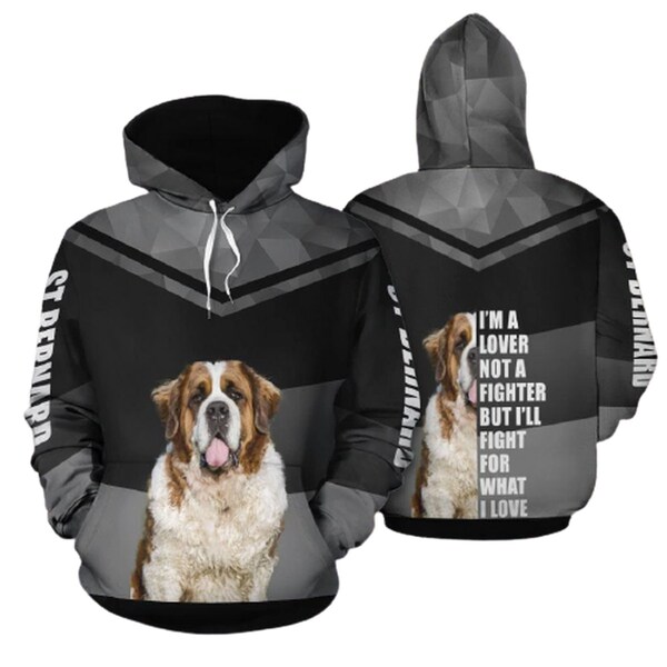 Unisex Novelty Hoodies St. Bernard Pullover Sweatshirt, St. Bernard Hoodies with Front Pocket Gifts For Men And Women, Chrismas, Birthday