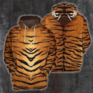 Tiger print hoodie men's best sale
