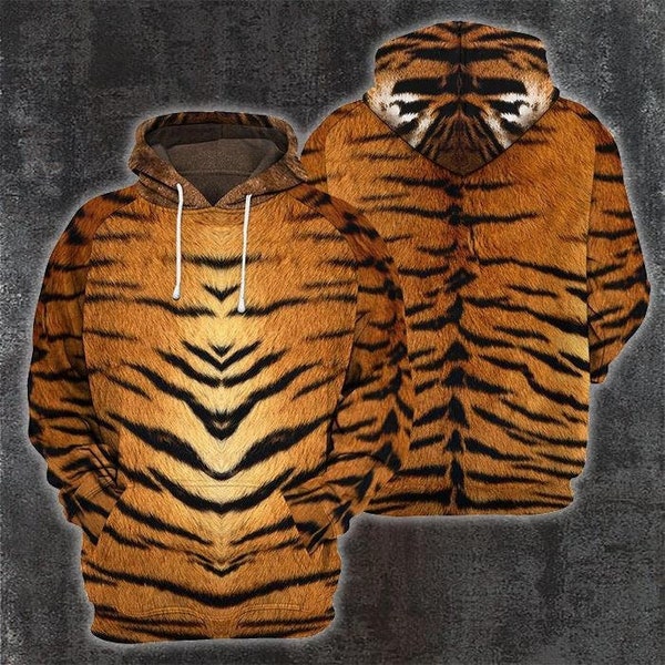 Tiger Kostüm Cosplay Halloween Sweatshirt Hoodie, Tiger Lover Hoodie, Tiger Pullover, Tiger Sweatshirt, Halloween Pullover, Halloween Geschenk