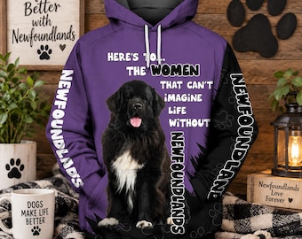 Newfoundland Dog Shirt, Newfoundland Hoodie, 3D Dog Sweatshirt, Funny Newfie Mom Gift, Newfoundland Lover T-Shirt, Dog Owner Gift