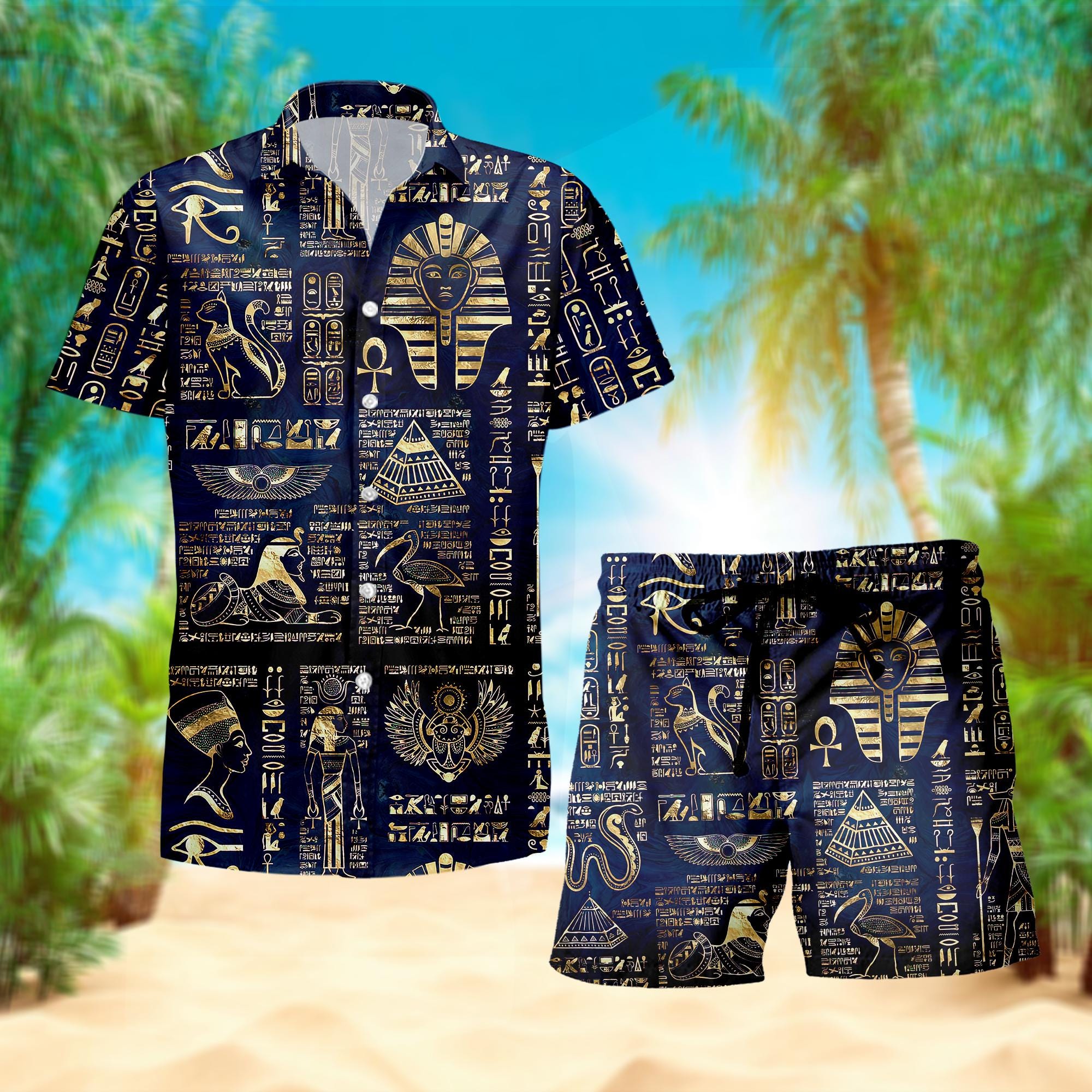 Egypt Eyes Of Horus Kid Hawaiian Shirt with Egyptian Hieroglyphs LT9