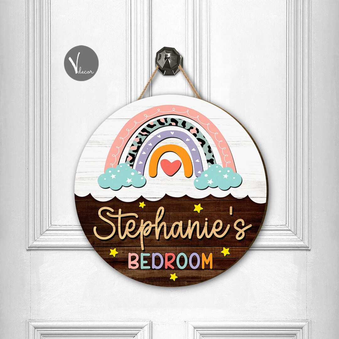 Personalized Kids Bedroom Door Sign Nursery Door Hanger - Etsy