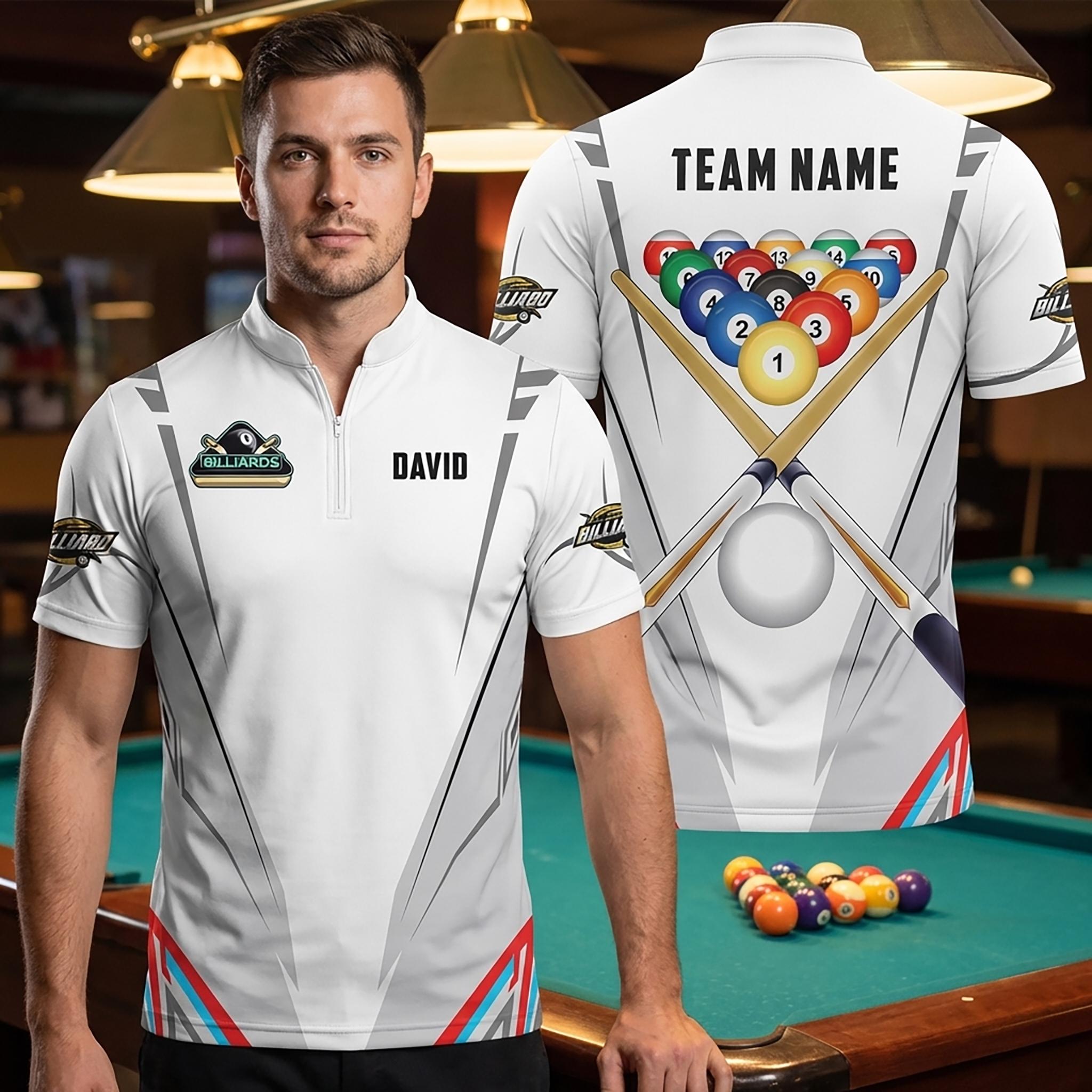 Custom Billiards Team Jersey, Personalized Pool Shirt With Name and ...