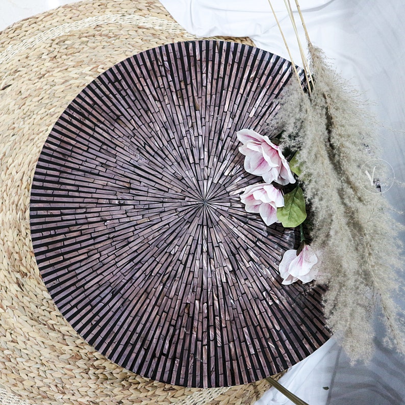 Mosaic Round Coffee Table Mother of Pearl Tea Table Boho Etsy