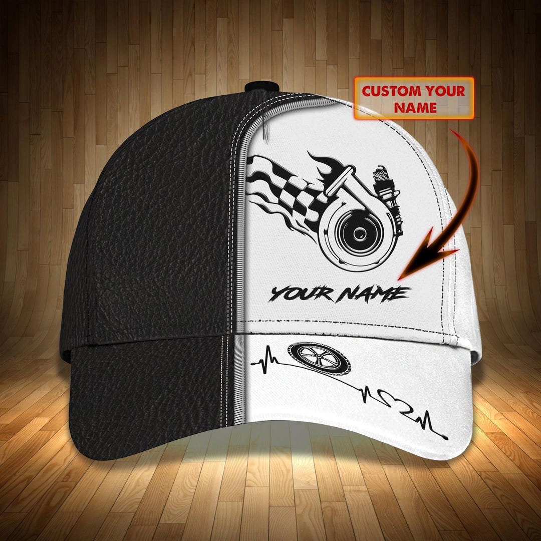 Custom Racing Turbo Cap – Personalized Name Hat With Checkered Flag ...