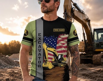 Camiseta personalizada para excavadoras, camiseta personalizada para trabajadores de la construcción, regalo para operadores de maquinaria pesada, camiseta para amantes de las excavadoras, ropa para bulldozers