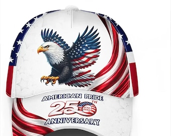 American Pride 250-jähriges Jubiläum Adlerkappe, Vaterländische Flaggenmütze der USA, Geschenk zum Unabhängigkeitstag für Männer und stalinierte Männer