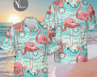 ¡Novedad! Camisa hawaiana con flamenco rosa, camisa con flamenco, camisa hawaiana 3D, camisa hawaiana para hombres y mujeres, regalos para amantes de los flamencos