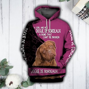 Unisex Dogue De Bordeaux Sweatshirt Hoodie, Dogue De Bordeaux Hoodie, Dogue De Bordeaux Pullover, Dogue De Bordeaux Sweatshirt, Dog Shirt