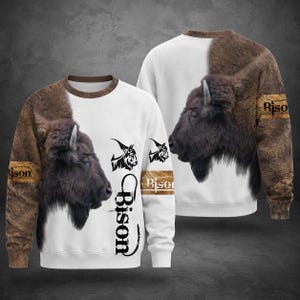 Bison Shirt, Buffalo T-Shirt, Bison Sweatshirt, Wildlife Hoodie, American Buffalo Shirt, Western Animal Gift, Bison Lover Gift, Unisex Top image 5