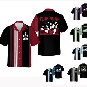 Custom Bowling Jersey Shirt with Team Name & Player Name, Personalized Retro Bowling Team Uniform, League Tournament Shirt
