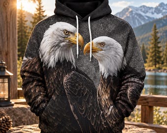 Bald Eagle Shirt, American Eagle Hoodie, Eagle Sweatshirt, Wildlife T Shirt, Patriotic Eagle Gift for Men, Eagle Lover Gift